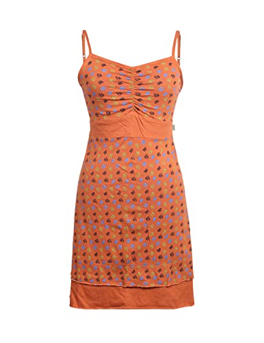 Vishes - Alternative Bekleidung - Schulterfreies Damen Kleid Bustier Mini Kleid mit Spagettiträgern orange 40/42 von Vishes