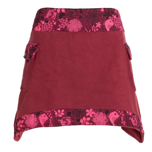 Vishes - Alternative Bekleidung - Thermorock Warmer Damen Winterrock kurz Elfen Minirock aus Fleece dunkelrot 36 von Vishes