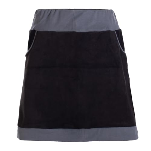 Vishes - Alternative Bekleidung - Thermorock Warmer Damen Winterrock kurz Minirock aus ECO-Fleece schwarz-grau 40-42 von Vishes