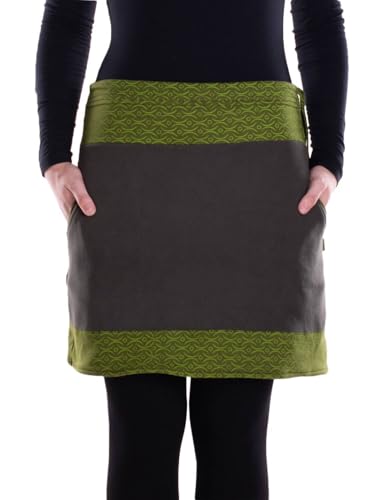 Vishes - Alternative Bekleidung - Thermorock Warmer Damen Winterrock kurz Taschenrock aus ECO-Fleece Olive 42 von Vishes