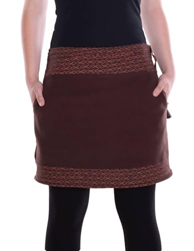 Vishes - Alternative Bekleidung - Thermorock Warmer Damen Winterrock kurz Taschenrock aus ECO-Fleece braun 36 von Vishes