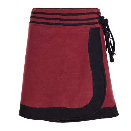 Vishes - Alternative Bekleidung - Thermorock Warmer Damen Winterrock kurz Wickelrock aus ECO-Fleece dunkelrot von Vishes