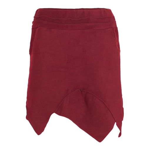 Vishes - Alternative Bekleidung - Thermorock Warmer Damen Winterrock kurz Zipfelrock aus ECO-Fleece dunkelrot 38 von Vishes