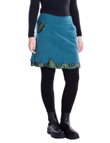 Vishes - Alternative Bekleidung - Thermorock Warmer Damen Winterröcke kurz Taschenrock aus ECO-Fleece türkis 42 von Vishes