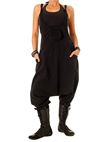 Vishes - Alternative Bekleidung - Warme Damen Fleece Thermo Latzhose Haremshose schwarz 46/48 von Vishes