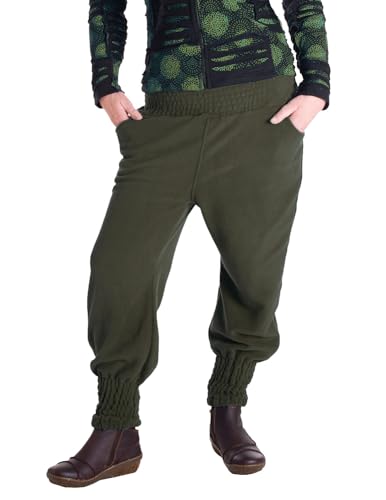 Vishes - Alternative Bekleidung - Warme Damen Hose Winterhose Haremshose ECO Fleecehose Thermohose Olive 36-40 von Vishes