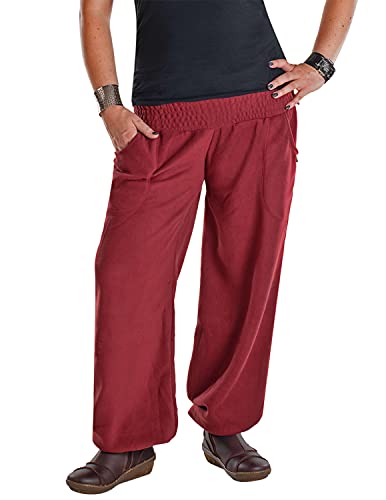 Vishes - Alternative Bekleidung - Warme Damen Winter Thermohose Haremshose Fleecehose aus Fleece dunkelrot von Vishes