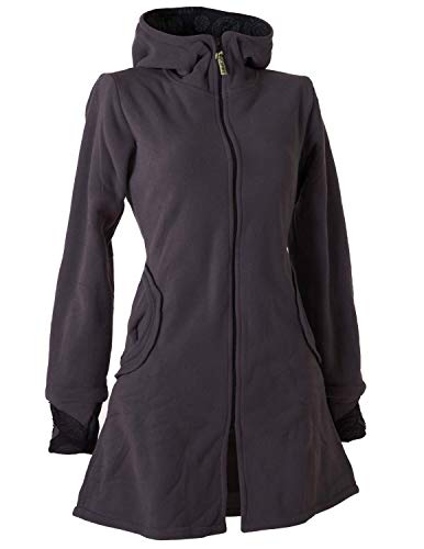 Vishes - Alternative Bekleidung - Warmer Elfen Kurzmantel mit Zipfelkapuze dunkelgrau 34 von Vishes