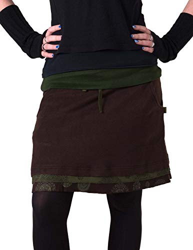 Vishes - Alternative Bekleidung - Warmer Lagenlook Fleece Rock zum Binden braun 40 von Vishes