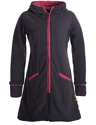 Vishes- Alternative Bekleidung - Warmer Wintermantel aus Eco Fleece mit Zipfelkapuze schwarz 36-38 von Vishes