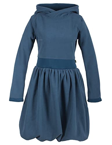 Vishes - Alternative Bekleidung - Warmes Langarm Ballonkleid aus recyceltem Fleece mit Kapuze türkis 46 von Vishes