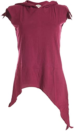 Vishes - Alternative Bekleidung - Zipfelshirt mit Zipfelkapuze aus Baumwolle dunkelrot 46-48 von Vishes