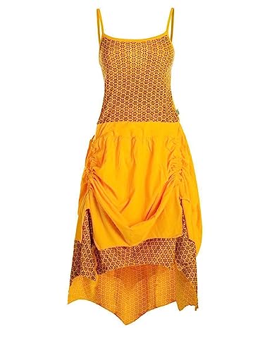 Vishes - Alternative Bekleidung - verstellbares Langes kurzes Sommerkleid Damen Kleider Sommer lang gelb 34 von Vishes