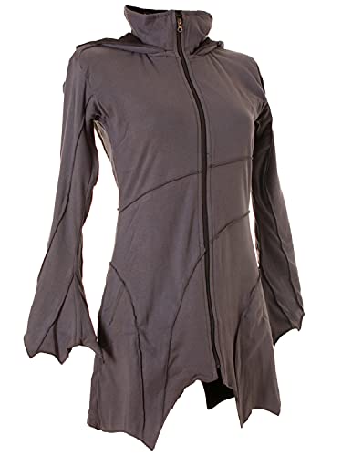 Vishes - Alternative Bekleidung - warme Elfen Zipfeljacke/Kurzmantel mit Zipfelkapuze grau 40 von Vishes