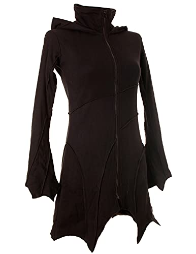 Vishes - Alternative Bekleidung - warme Elfen Zipfeljacke/Kurzmantel mit Zipfelkapuze schwarz 42 von Vishes