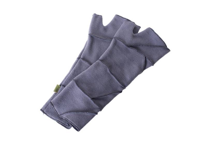 Vishes Armstulpen Warme Patchwork Fleece Handstulpen mit farblich abgesetzten Nähten Alternative Bekleidung, Ethno, Hippie, Retro Style von Vishes