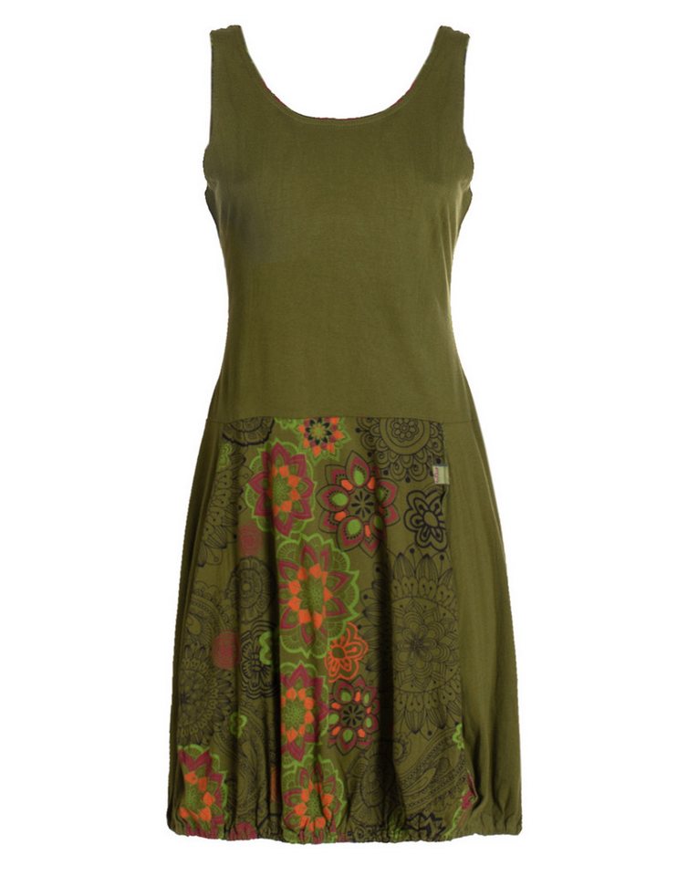 Vishes Ballonkleid Damen Kleid Baumwolle geblümt Ballonkleid ärmellos Alternative Bekleidung, Ethno, Hippie, Retro Style von Vishes