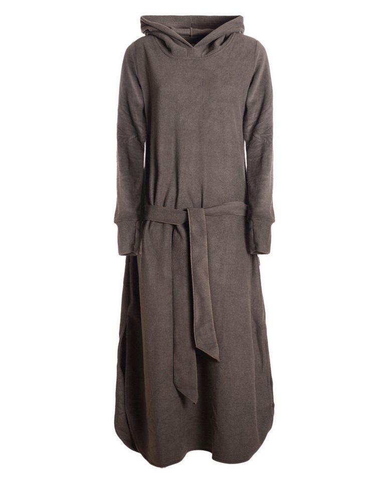 Vishes Ballonkleid Warmes langes Winterkleid aus Fleece mit Daumenlöchern Taschen Kapuze Alternative Bekleidung, Ethno, Hippie, Retro Style von Vishes