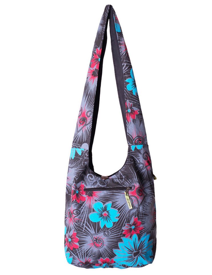 Vishes Beuteltasche Schultertasche Beuteltasche aus Baumwolle Blumen Hippie Tasche, Alternative Bekleidung, Ethno, Hippie, Retro Style von Vishes