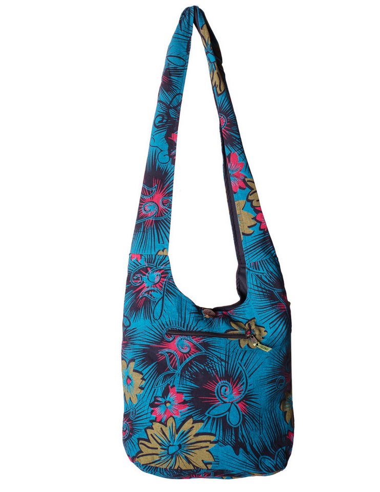 Vishes Beuteltasche Schultertasche Beuteltasche aus Baumwolle Blumen Hippie Tasche, Alternative Bekleidung, Ethno, Hippie, Retro Style von Vishes