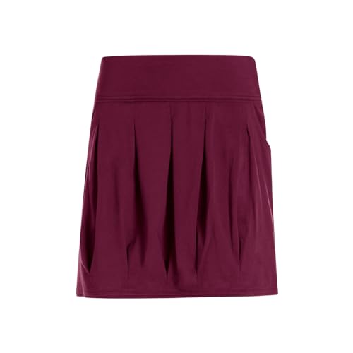 Vishes Damen Faltenrock in Dunkelrot I Größe XL (40-42) I 100% Baumwolle I Bequem & modisch für Alltag & Freizeit I Für warme & kalte Monate I Nachhaltige Alternative Bekleidung von Vishes