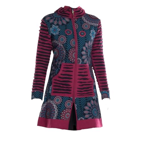 Vishes Damen Mantel mit Kapuze in Schwarz | Größe XS (34) | Handgefertigt aus 100% Baumwolle | Ideal für Frühling, Sommer & Herbst | Nachhaltige Alternative Bekleidung von Vishes