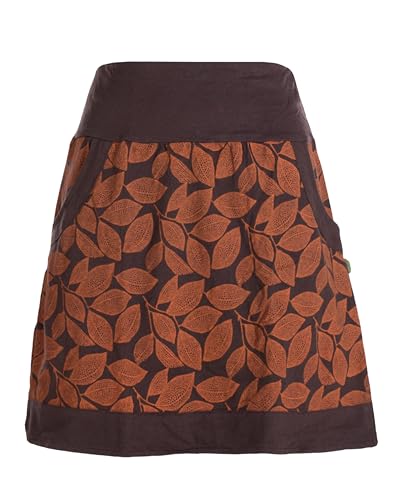 Vishes Damen Minirock Elfen-Stil in Braun I Größe M (38) I Bequem & modisch für den Alltag I 100% Baumwolle I Für warme & kalte Monate I Nachhaltige Alternative Bekleidung von Vishes