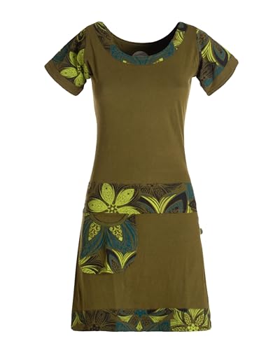 Vishes Damen Kurzarm Kleid in Orange I Größe 3XL (44) I Handgefertigt aus 100% Baumwolle I Stylisches Sommerkleid für Freizeit & Alltag I Nachhaltige Alternative Bekleidung von Vishes