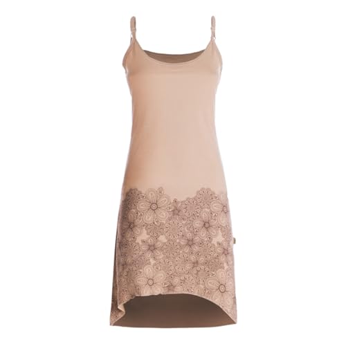 Vishes Damen Sommerkleid mit Spaghettiträgern in Beige I Größe M (38) I Handgefertigt aus 100% Baumwolle I Träger-Kleid I Ideal für Frühjahr & Sommer I Nachhaltige Alternative Bekleidung von Vishes