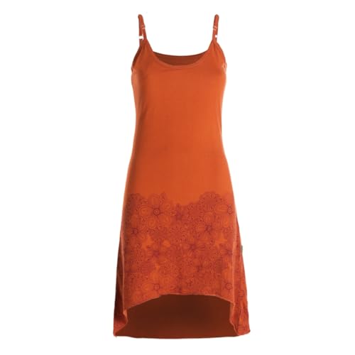 Vishes Damen Sommerkleid mit Spaghettiträgern in Orange I Größe M (38) I Handgefertigt aus 100% Baumwolle I Träger-Kleid I Ideal für Frühjahr & Sommer I Nachhaltige Alternative Bekleidung von Vishes