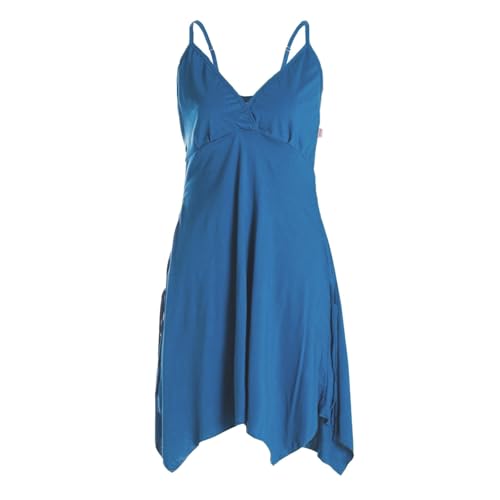 Vishes Damen Sommerkleid mit Spaghettiträgern in Türkis I Größe XL (42) I Handgefertigt aus 100% Baumwolle I Träger-Kleid I Ideal für Frühjahr & Sommer I Nachhaltige Alternative Bekleidung von Vishes