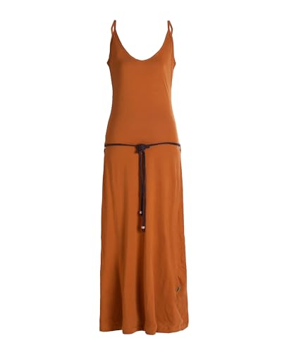 Vishes Damen Sommerkleid mit Trägern in Dunkelorange I Größe M (36) I Handgefertigt aus 100% Baumwolle I Stylisches Sommerkleid für Freizeit & Alltag I Nachhaltige Alternative Bekleidung von Vishes