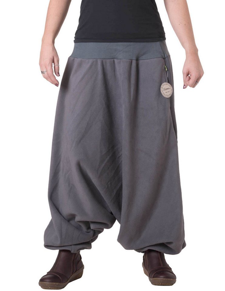 Vishes Fleecehose Haremshose aus Fleece Einheitsgröße/Lange Größe Pumhose, Pluderhose, Yogahose von Vishes