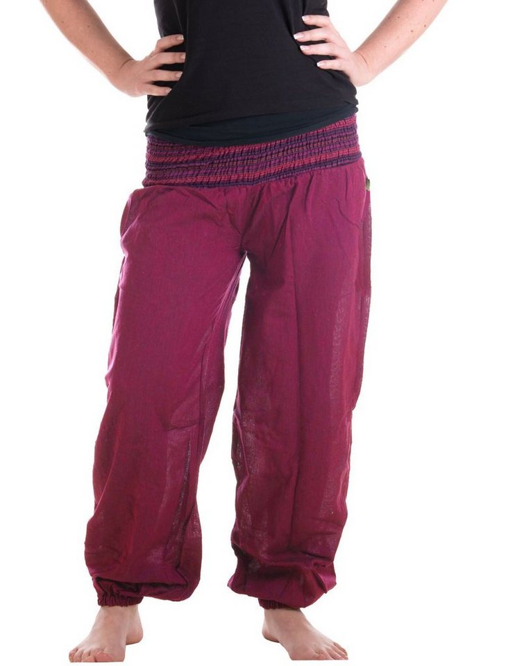 Vishes Haremshose Chino Haremshose mit super elastischem Bund Pumphose, Pluderhose mit handewebtem Stoff von Vishes