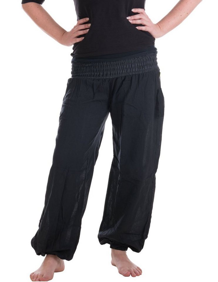 Vishes Haremshose Chino Haremshose mit super elastischem Bund Pumphose, Pluderhose mit handewebtem Stoff von Vishes