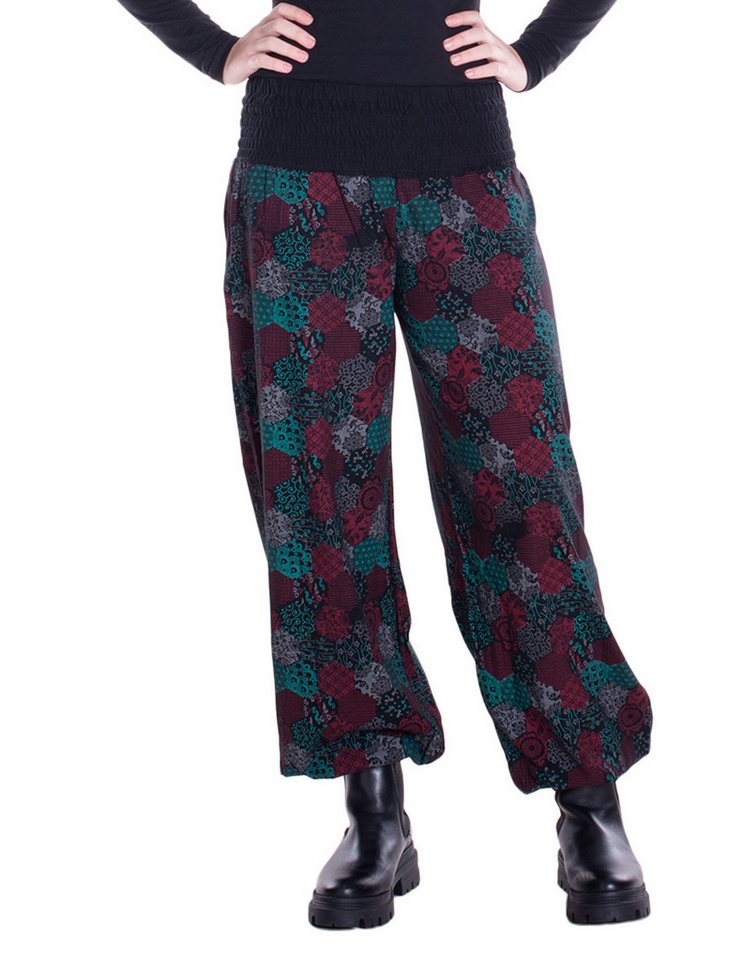 Vishes Haremshose Sommer Pluderhose mit Patchwork-Print. elastischem Bund freesize 34–44 Alternative Bekleidung, Hippie, Goa Style von Vishes