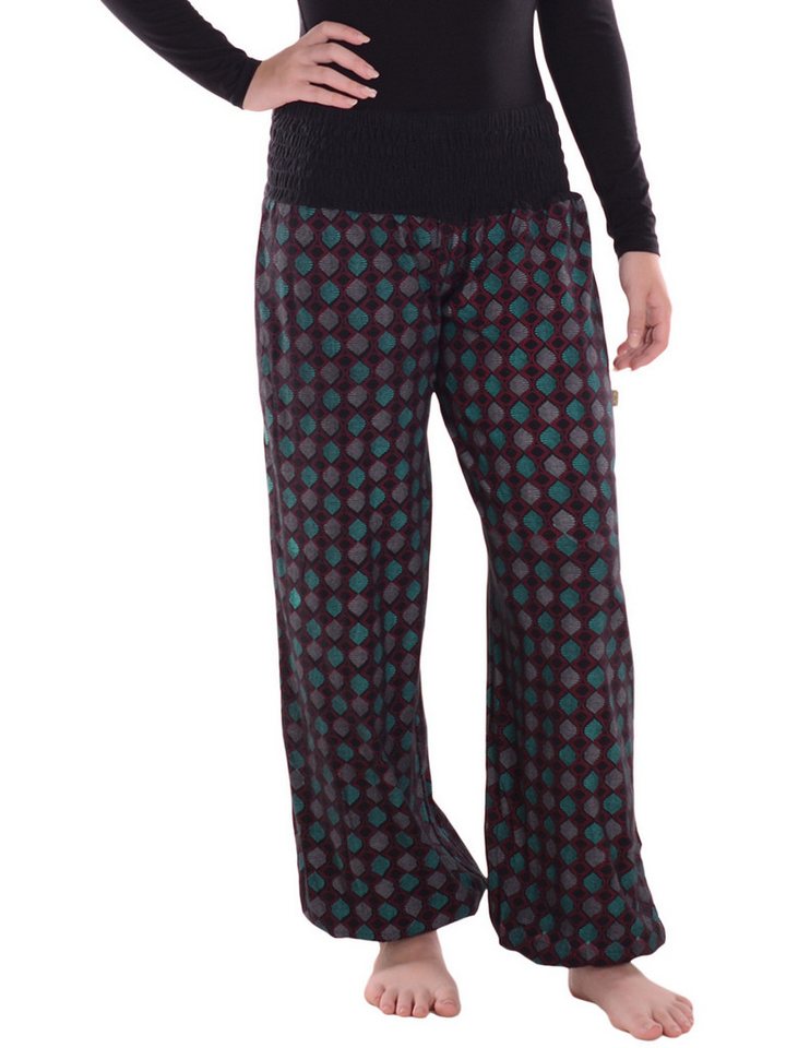 Vishes Haremshose Sommer Pluderhose mit Patchwork-Print. elastischem Bund freesize 34–44 Alternative Bekleidung, Hippie, Goa Style von Vishes