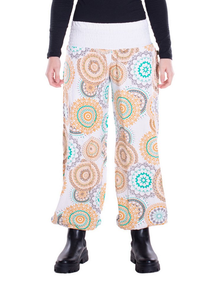 Vishes Haremshose Sommer Pluderhose mit breitem Bund und Mandalas, freesize 34–44 Alternative Bekleidung, Hippie, Goa Style von Vishes