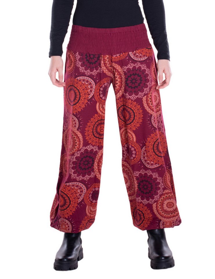 Vishes Haremshose Sommer Pluderhose mit breitem Bund und Mandalas, freesize 34–44 Alternative Bekleidung, Hippie, Goa Style von Vishes