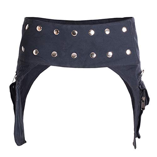 Vishes Hippie Pixie Doppel Holster Hüfttasche Bauchtasche Sidebag Gürtel-Tasche Damen Herren schwarz von Vishes