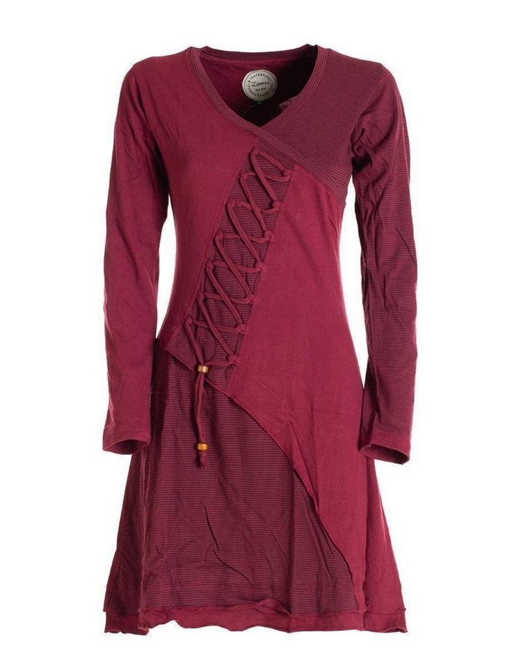 Vishes Jerseykleid Asymmetrisches Langarm Damen Baumwoll-Keid Shirt-Kleid Ethno, Elfen Style, Sweat-Kleid von Vishes
