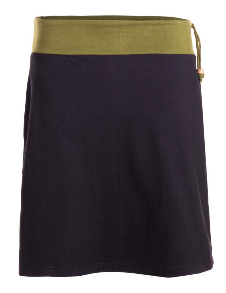 Vishes Jerseyrock Damen Mini-Rock Baumwolle elastischer Bund mit Kordel-Zug und Taschen Alternative Bekleidung, Ethno, Hippie, Retro Style von Vishes
