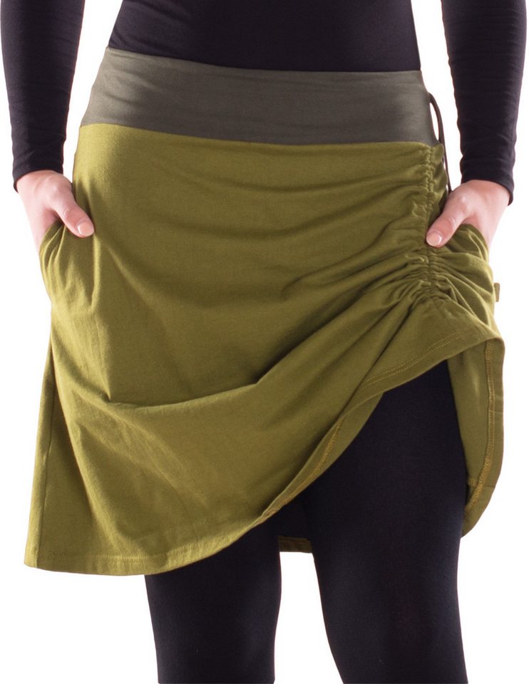 Vishes Jerseyrock Damen Rock Baumwolle casual elastischer Bund verstellar mit Taschen Alternative Bekleidung, Ethno, Hippie, Retro Style von Vishes