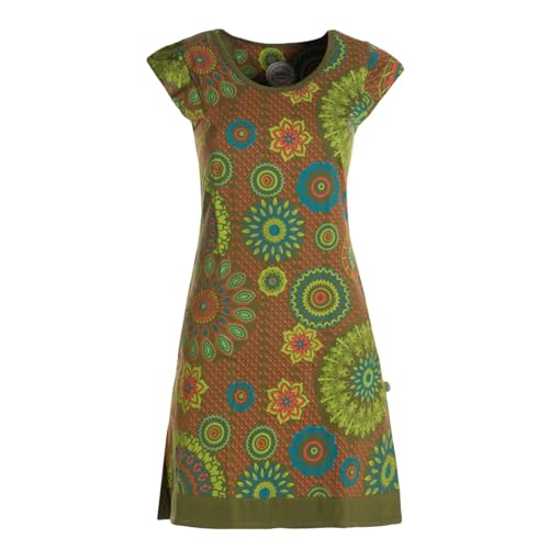 Vishes - Kurzarm Damen Sommer-Kleid Longshirt-Kleid Mini-Kleid Tunika-Kleid Olive 42 von Vishes