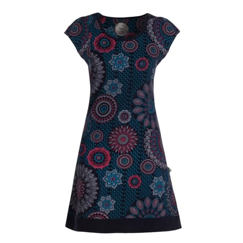 Vishes - Kurzarm Damen Sommer-Kleid Longshirt Mini Tunika Schwarz 42 von Vishes