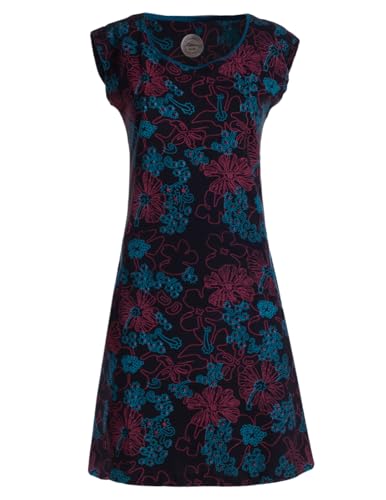 Vishes - Kurzarm Damen Sommer Longshirt Tunika Mini-Kleid schwarz 52 von Vishes