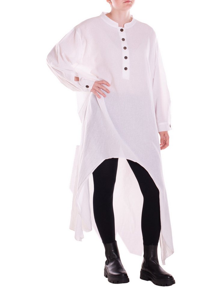 Vishes Maxikleid Oversize Shirtkleid Einheitsgröße XXXL mit Holzknopfleiste Alternative Bekleidung, Ethno, Hippie, Retro Style von Vishes