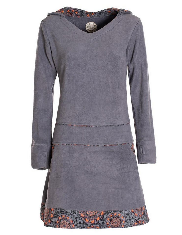 Vishes Midikleid Extra warmes Winterkleid Damen Pullover-Kleid Sweatkleid Eco-Fleece Elfen, Hippie, Goa Style von Vishes