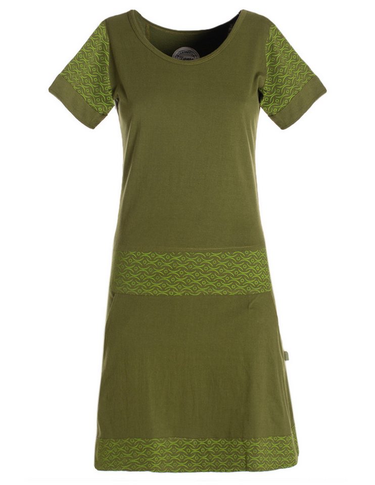 Vishes Minikleid Damen Longshirt Kleid kurzarm Mini-Kleid Sommer-Kleid T-Shirtkleid Boho, Goa, Guru Style von Vishes