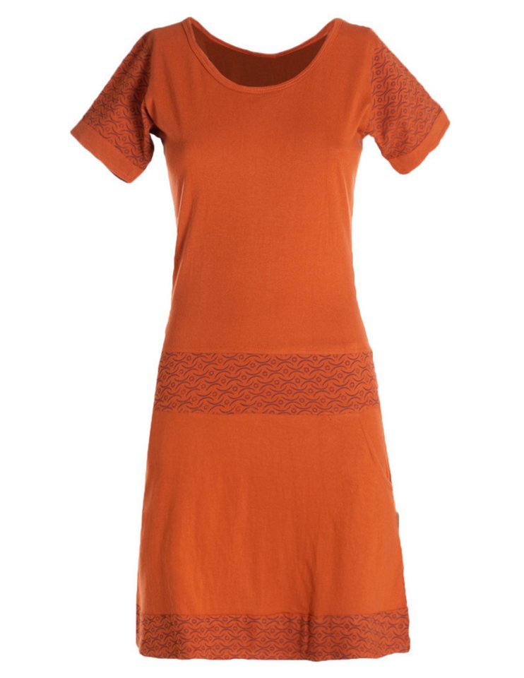 Vishes Minikleid Damen Longshirt Kleid kurzarm Mini-Kleid Sommer-Kleid T-Shirtkleid Boho, Goa, Guru Style von Vishes